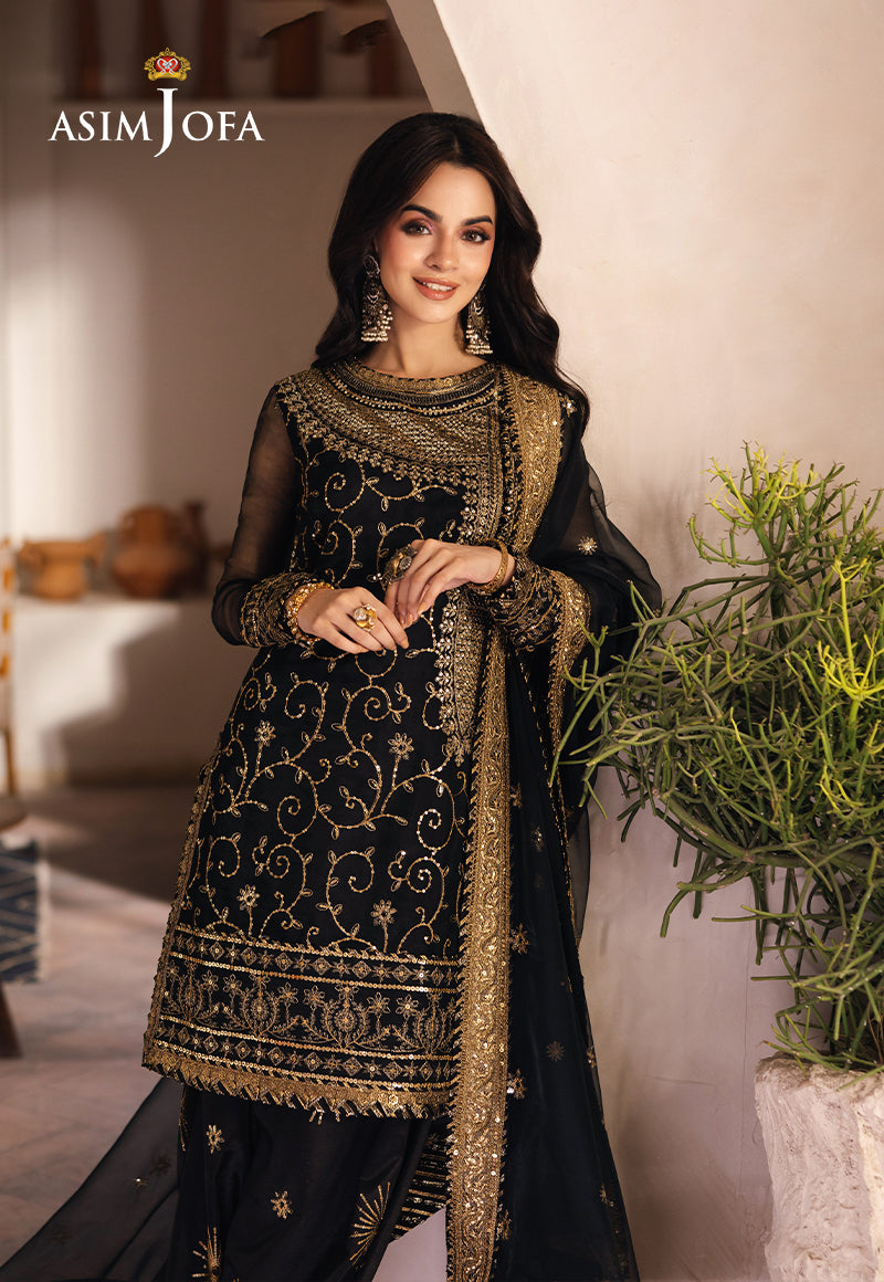 AJHE-04 EMBROIDERED ORGANZA 3 PCS