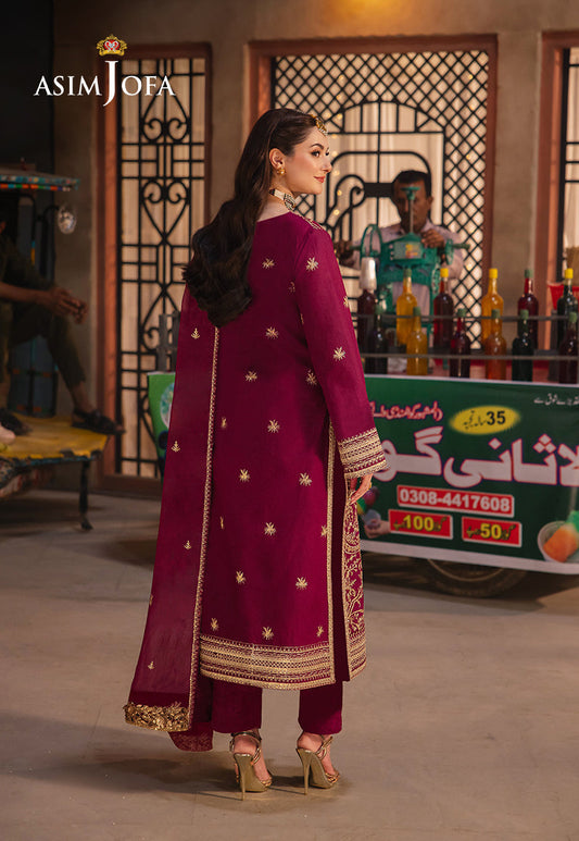 AJKKB-03 EMBROIDERED TWISTED SILK STITCHED 3 PCS