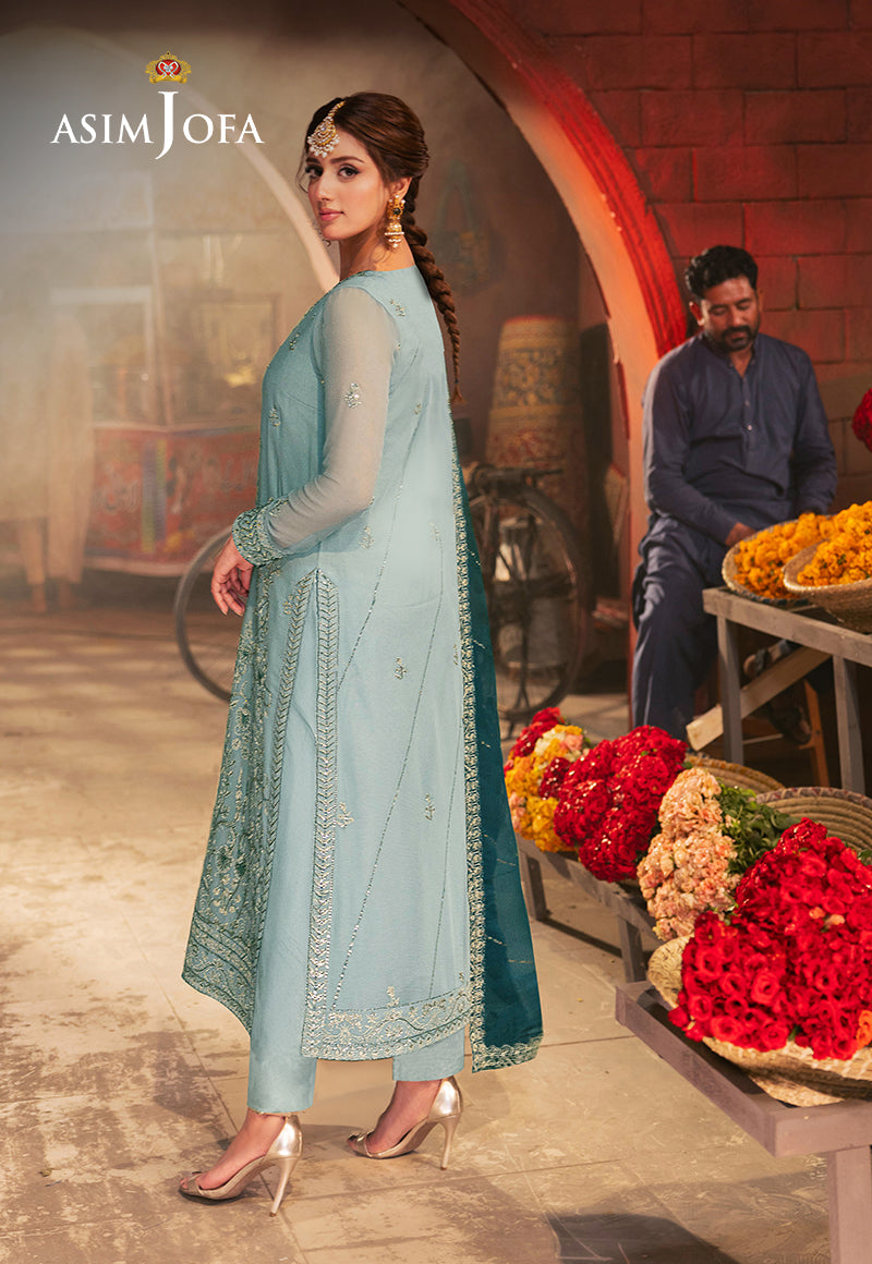 AJKKB-17 EMBROIDERED CHIFFON STITCHED 3 PCS