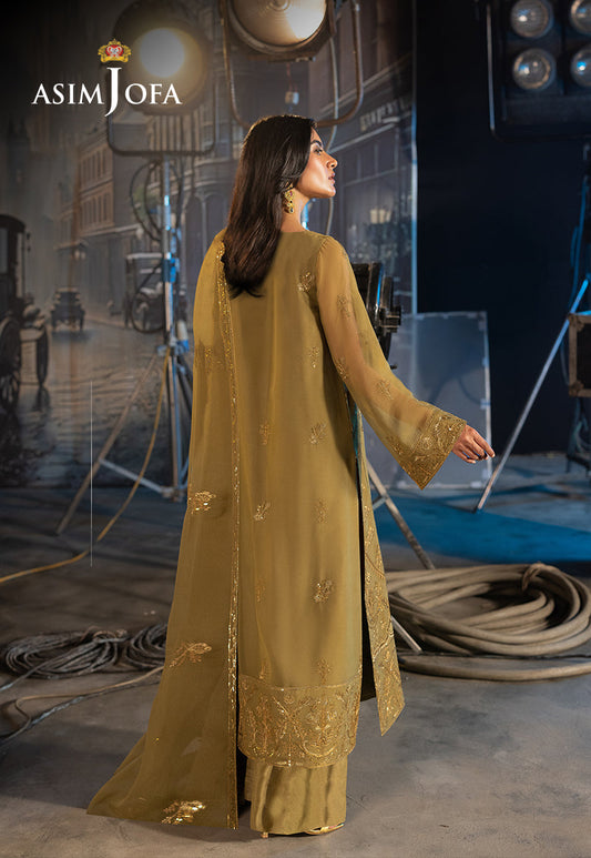 AJLFB-15 EMBROIDERED CHIFFON STITCHED 3 PCS