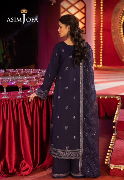 AJLFFB-03 Embroidered Silk Stitched 3 Pcs