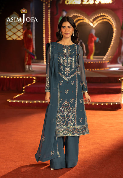 AJLFFB-15 Embroidered Chiffon Stitched 3 Pcs