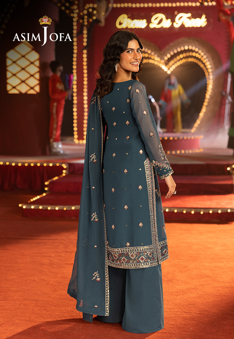 AJLFFB-15 Embroidered Chiffon Stitched 3 Pcs