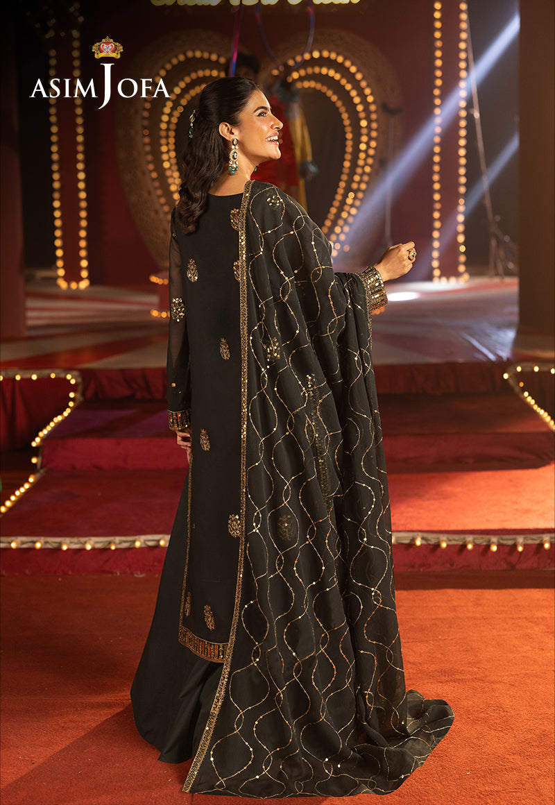AJLLFB-02 Embroidered Chiffon Stitched 3 Pcs