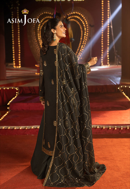 AJLLFB-02 Embroidered Chiffon Stitched 3 Pcs