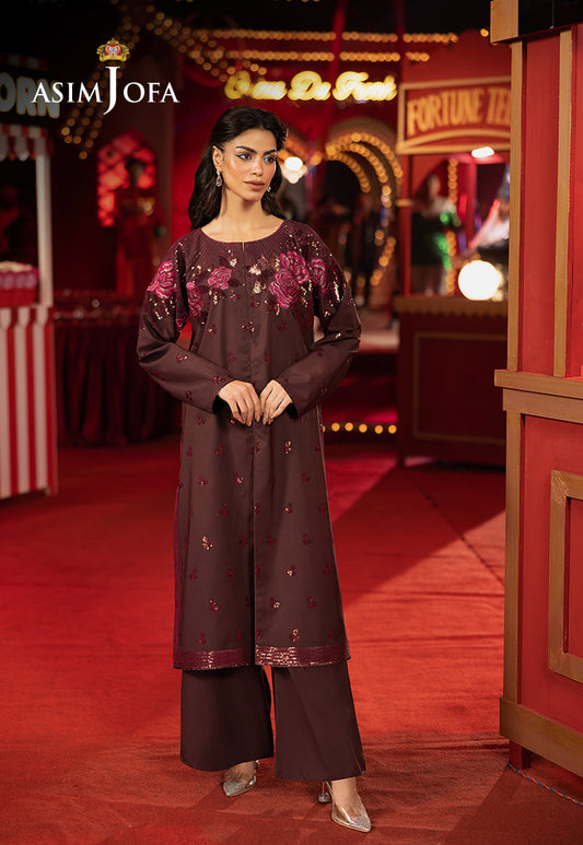 AJLLFB-10 Embroidered Silk Stitched 2 Pcs