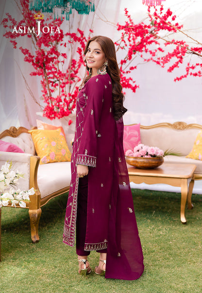 AJMJB-03 EMBROIDERED LAWN SILK STITCHED  3 PCS