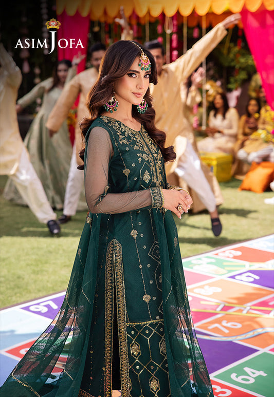 AJMJB-23 EMBROIDERED NET STITCHED 3 PCS