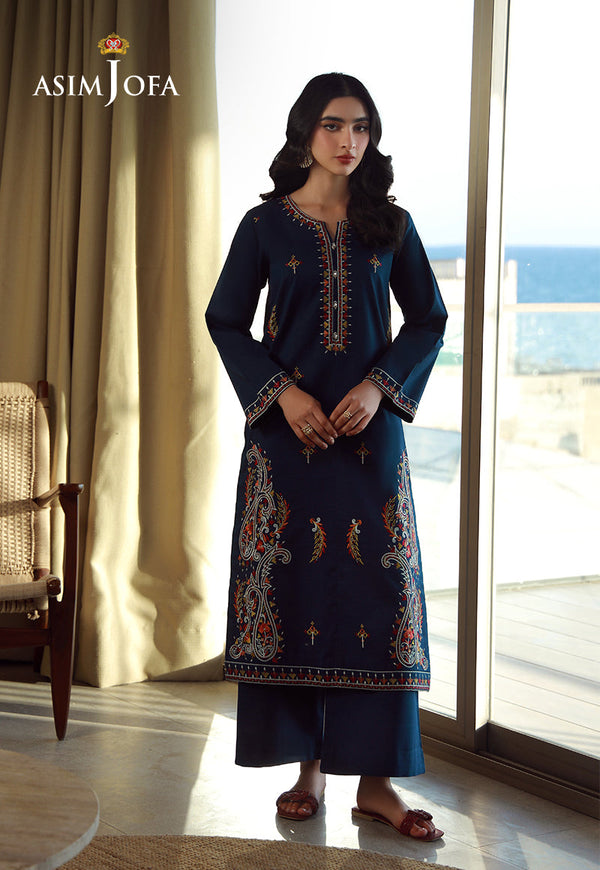 AJPB-145 EMBROIDERED SLUB RIB LAWN 2 PCS