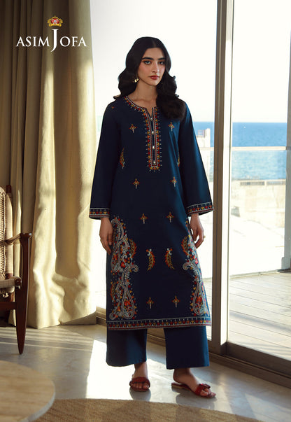 AJPB-145 EMBROIDERED SLUB RIB LAWN 2 PCS