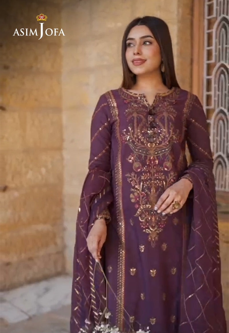 AJRN-13 EMBROIDERED LAWN SILK 3 PCS