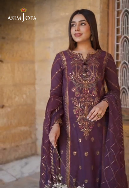 AJRN-13 EMBROIDERED LAWN SILK 3 PCS