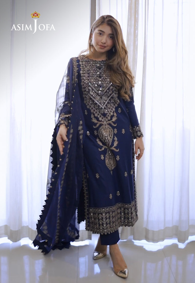 AJRN-16 EMBROIDERED LAWN SILK 3 PCS