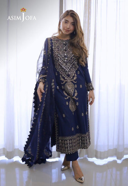 AJRN-16 EMBROIDERED LAWN SILK 3 PCS