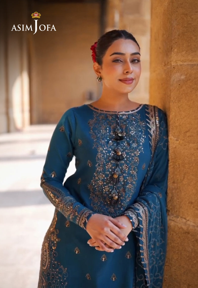 AJRN-21 EMBROIDERED LAWN SILK 3 PCS