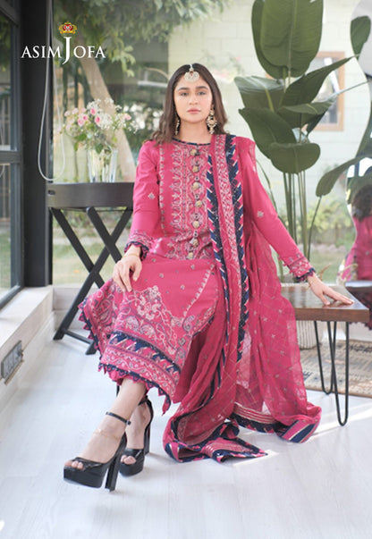 AJRN-30 EMBROIDERED LAWN SILK 3 PCS