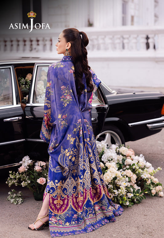 AJRSB-06 DIGITALLY PRINTED EMBROIDERED BLENDED SILK STITCHED 1 PC