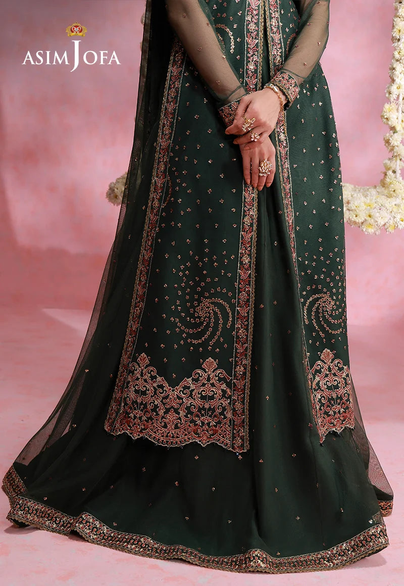 AJULFI-02 Embroidered Net Unstitched 3 Pcs