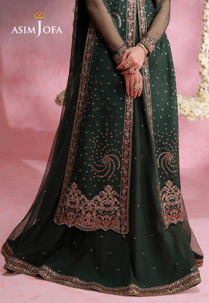 AJULFI-02 Embroidered Net Unstitched 3 Pcs