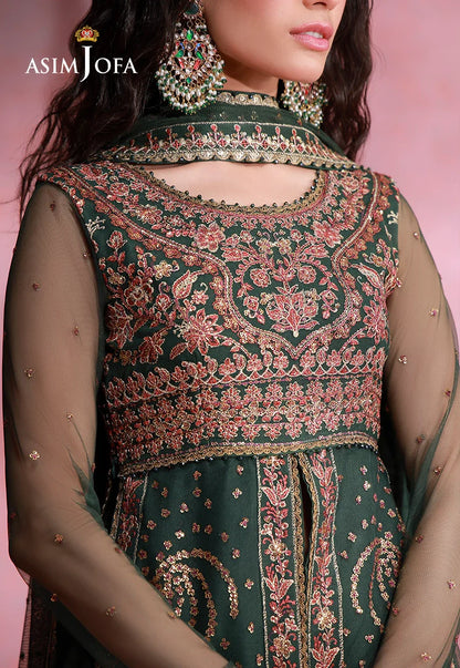 AJULFI-02 Embroidered Net Unstitched 3 Pcs