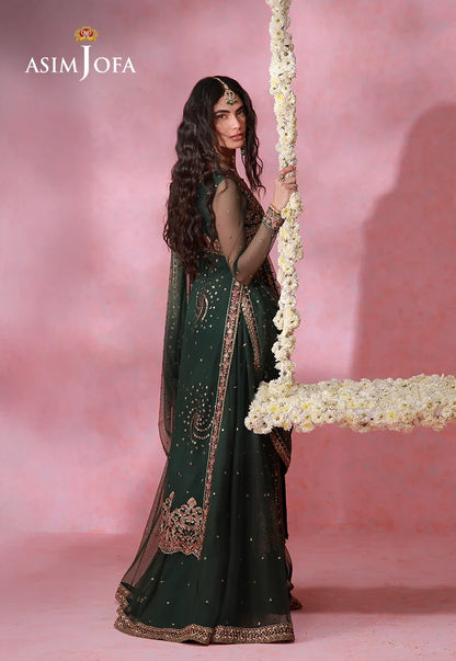 AJULFI-02 Embroidered Net Unstitched 3 Pcs