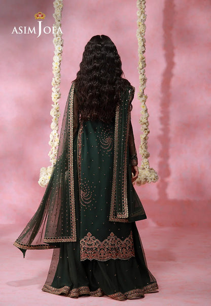 AJULFI-02 Embroidered Net Unstitched 3 Pcs