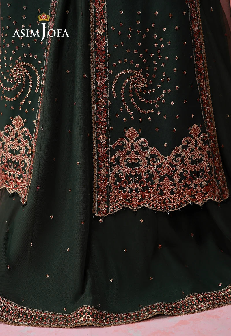 AJULFI-02 Embroidered Net Unstitched 3 Pcs