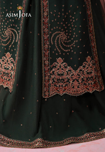 AJULFI-02 Embroidered Net Unstitched 3 Pcs