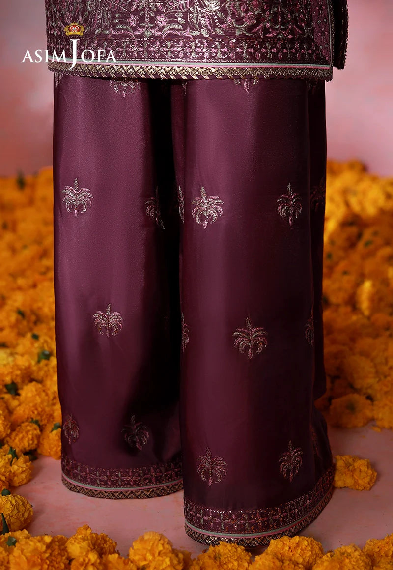 AJULFI-03 Embroidered Charmeuse Silk Unstitched 3 Pcs