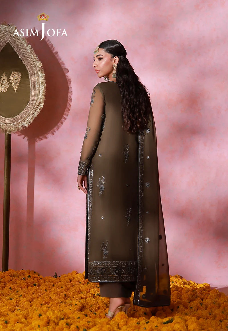 AJULFI-04 Embroidered Chiffon Unstitched 3 Pcs