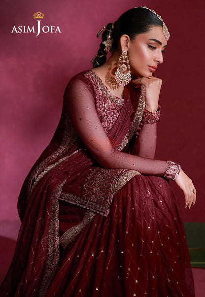 AJULFI-06 Embroidered Net Unstitched 3 Pcs