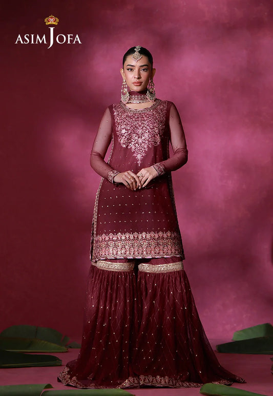 AJULFI-06 Embroidered Net Unstitched 3 Pcs