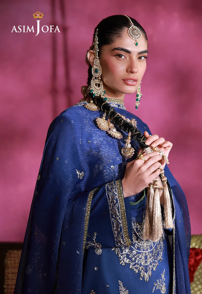 AJULFI-10 Embroidered Raw Silk Unstitched 3 Pcs