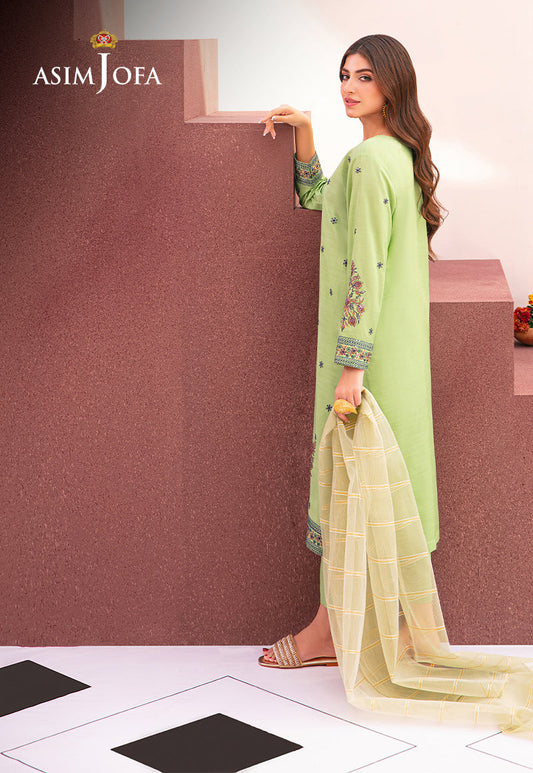 AJOD-22 EMBROIDERED INDIAN RAW SILK 3 PCS