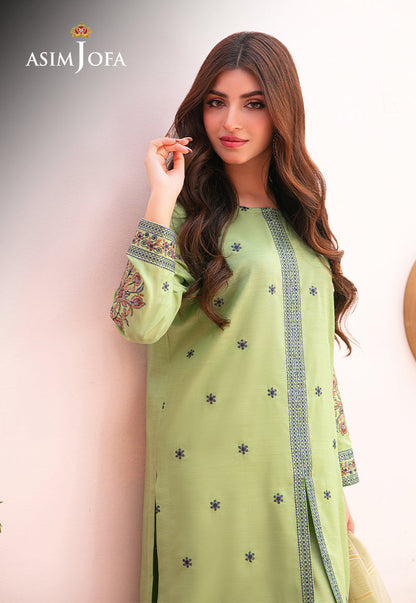 AJOD-22 EMBROIDERED INDIAN RAW SILK 3 PCS