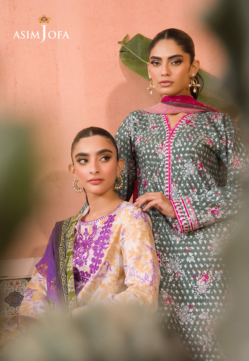 AJGR-09 EMBROIDERED COTTON SILK 2 PCS