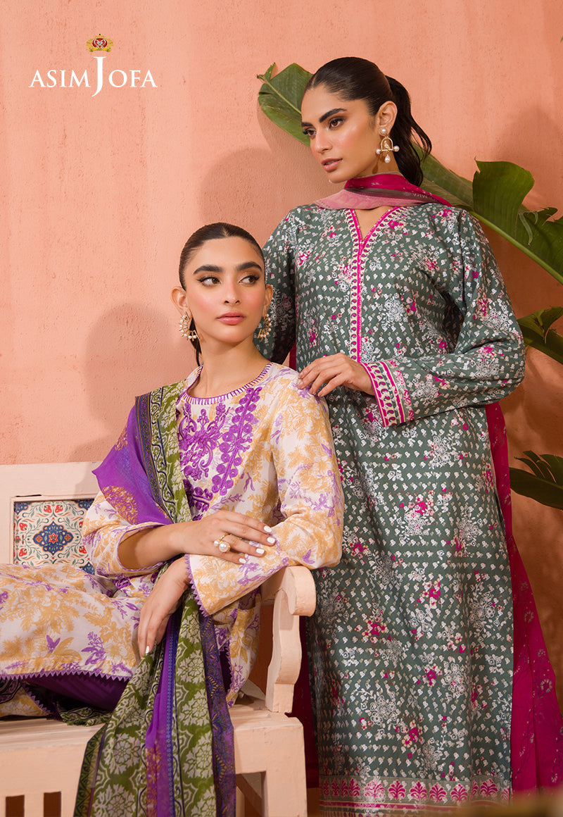 AJGR-07 PRINTED COTTON SILK 2 PCS
