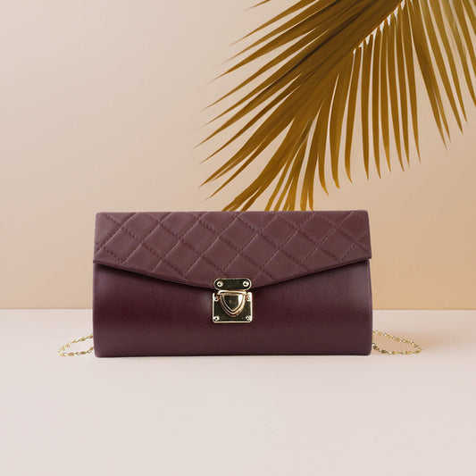 Fineur ~ Quilted Clutch ~ Maroon