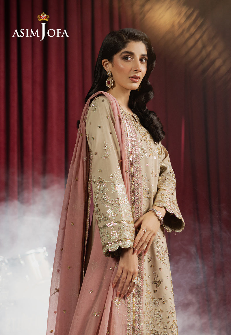 AJPF-24 EMBROIDERED SPUN RAW SILK 3 PCS