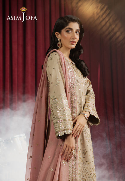 AJPF-24 EMBROIDERED SPUN RAW SILK 3 PCS