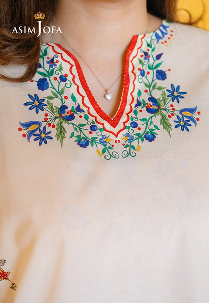 AJPBC-07 Printed Cambric Stitched 2 Pcs