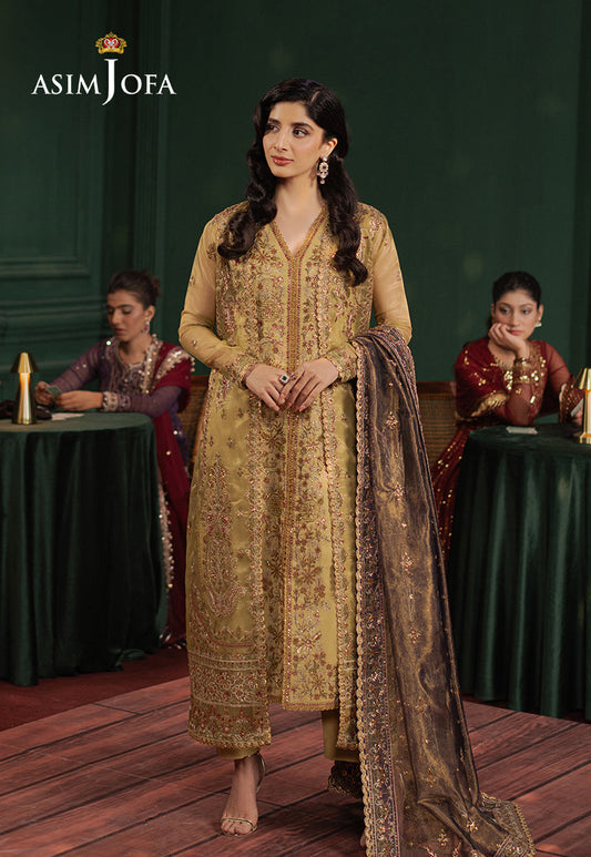 AJPF-26 EMBROIDERED ZARI NET 3 PCS