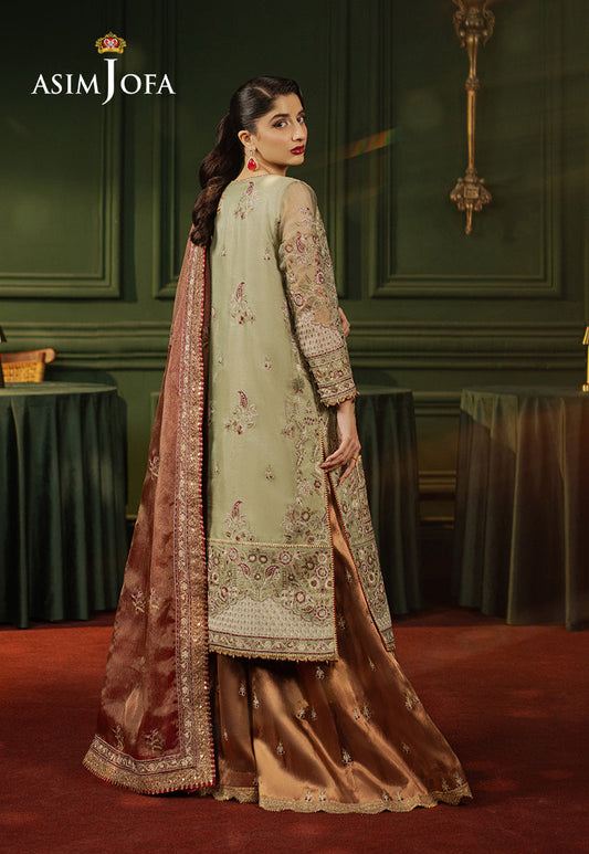 AJPF-35 EMBROIDERED ZARI KOTA SOFT NET 3 PCS