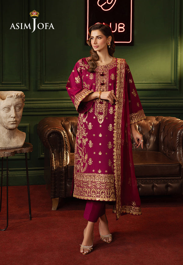 AJPF-13 EMBROIDERED LAWN SILK 3 PCS