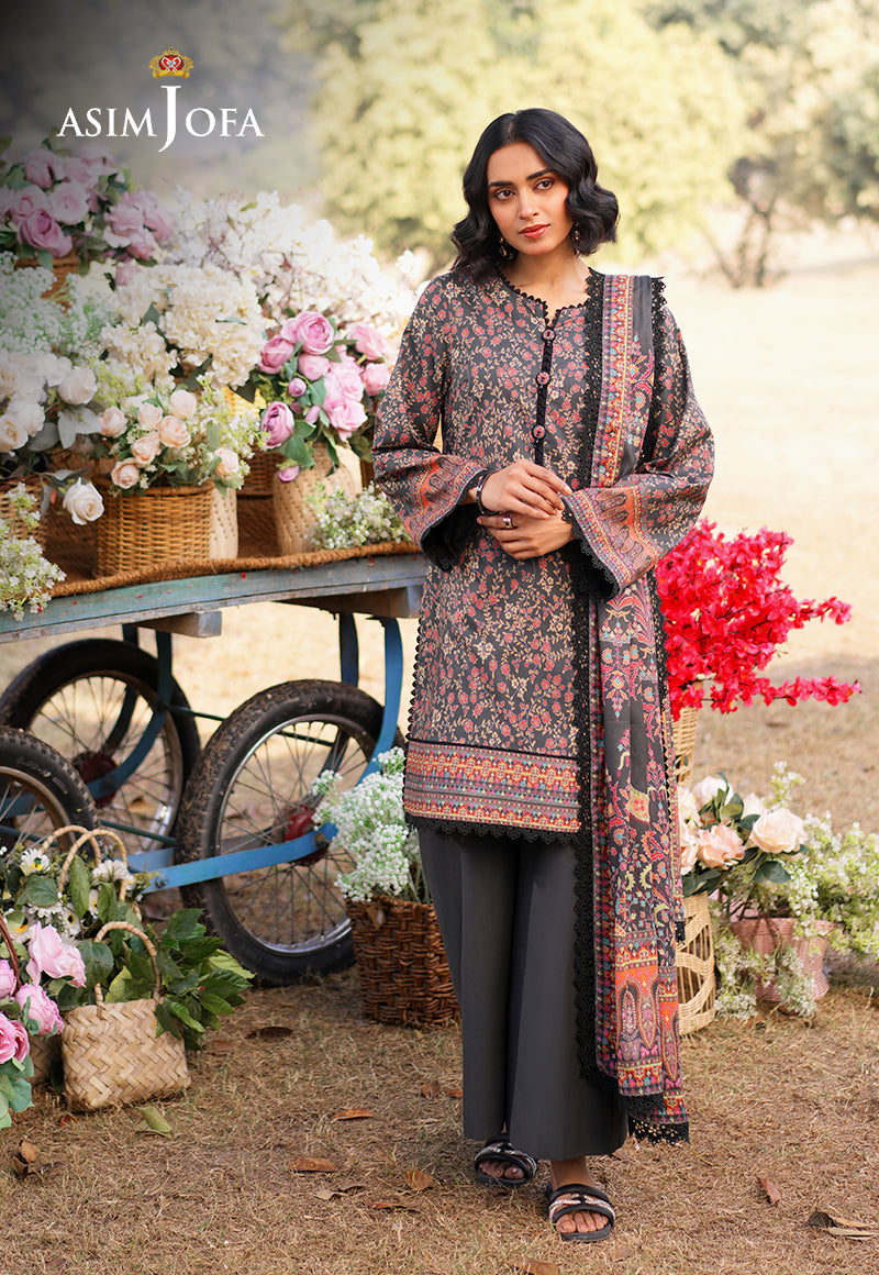 AJUUB-09 Printed Lawn 3 Pcs