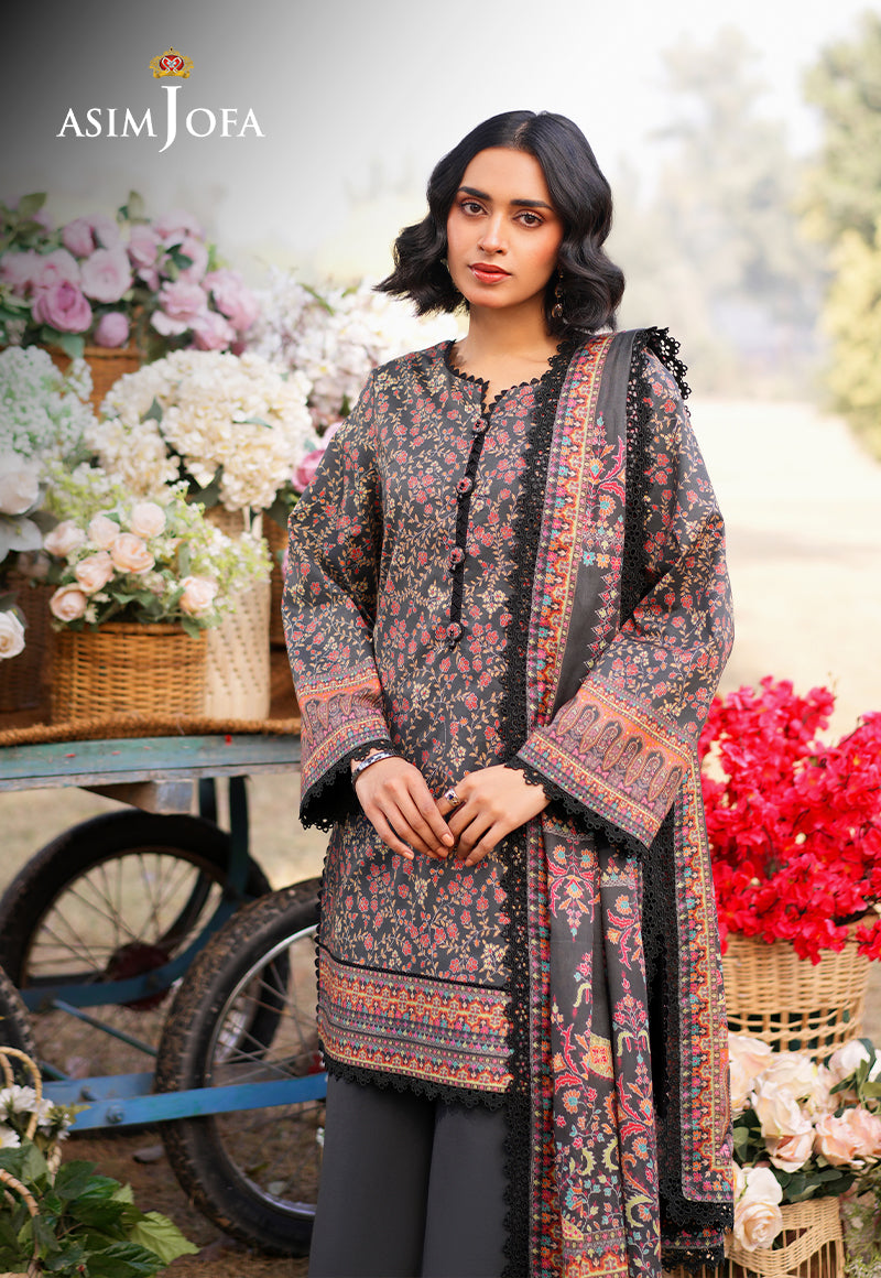 AJUUB-09 Printed Lawn 3 Pcs