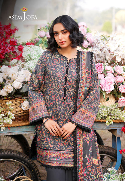AJUUB-09 Printed Lawn 3 Pcs