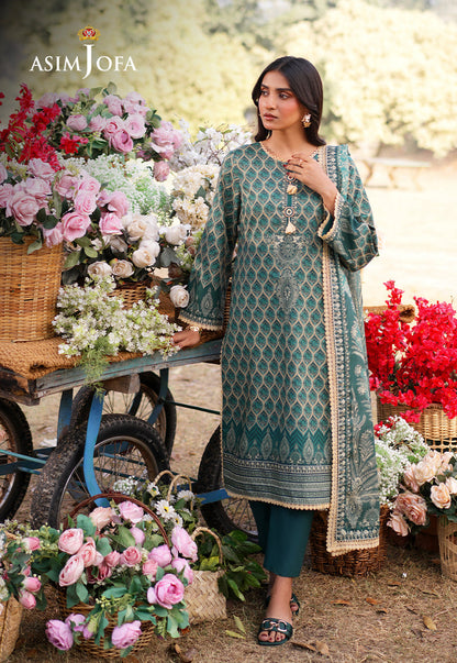 AJUUB-04 Printed Lawn 3 Pcs