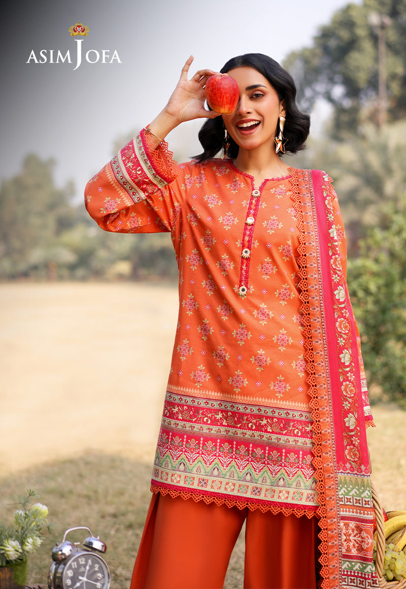 AJUUB-08 Printed Lawn 3 Pcs