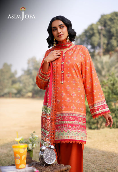 AJUUB-08 Printed Lawn 3 Pcs